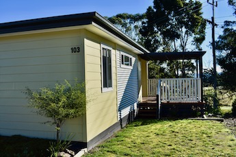 Exterior of Studio 1 and 2 Bedroom Cabin accommodation in Lilydale