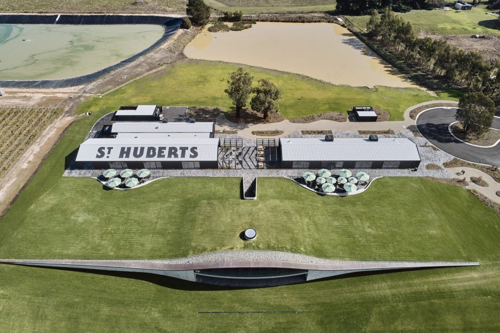 drone photo of st huberts winery